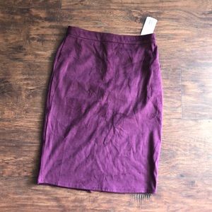Burgundy pencil skirt